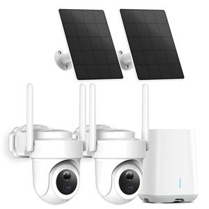 Sistema de cámara de seguridad UHD 4K Panel solar de 3W IP65 Alarma inalámbrica impermeable Reconocimiento de movimiento AI gratuito Visión nocturna de gran angular - Product Image 1
