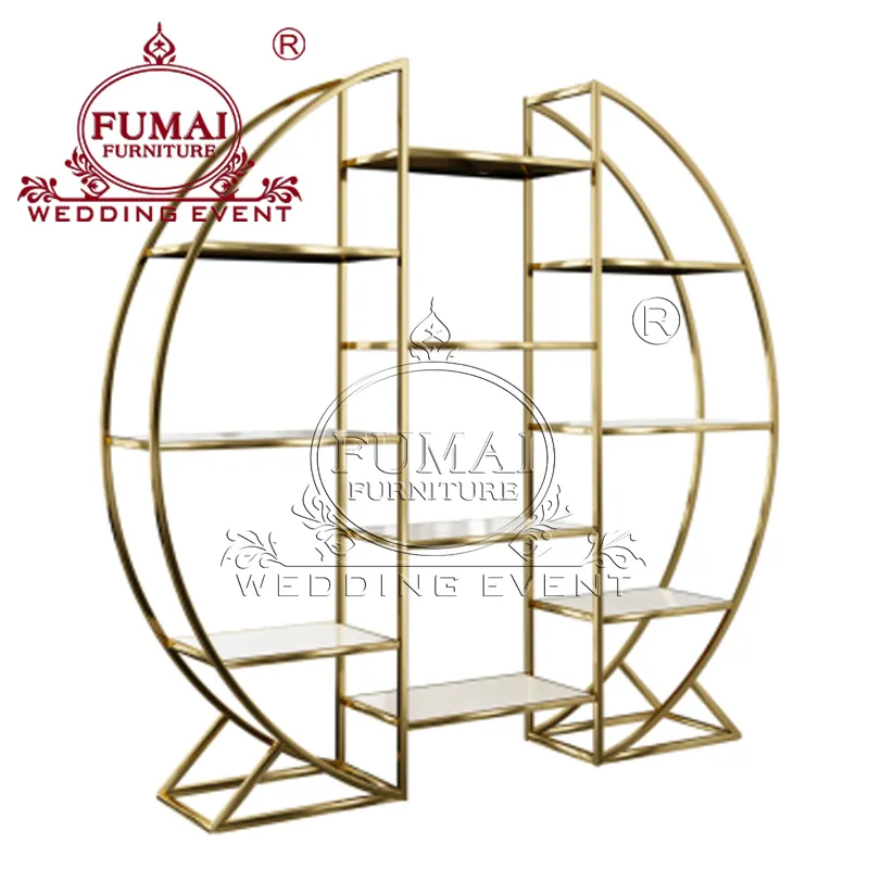 Fumai mobilya yuvarlak şekil tasarım cam seviyesi çubuğu raf düğün için