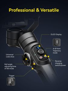 Gimbal For Go P360 ° 回転ハンドヘルドジンバル (ビデオ録画用) Gop Osmo Insta360Sonyと互換性のある3軸スタビライザー - Product Image 5