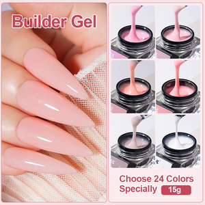 R का नाखून थोक बिक्री 24 रंग जेल बिल्डर 15 ग्राम उच्च गुणवत्ता वाली कम गर्मी कोई बर्न हेमा मुक्त एक्रिलिक ठोस हार्ड जेल बिल्डर - Product Image 6