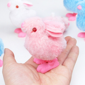 Ruunjoyイースターバニーとジャンプひよこ巻きおもちゃかわいい鶏ぬいぐるみ子供のためのおもちゃパーティーはイースターバスケットスタッフを支持します