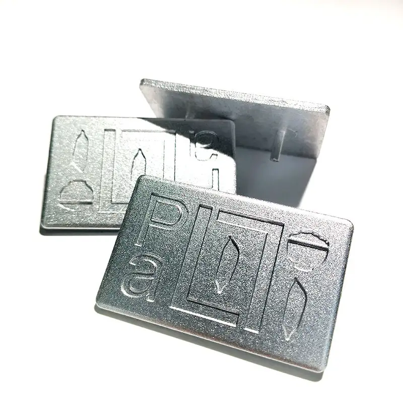 Personalizable 3D en relieve de metal estampado de aluminio logotipo placa de identificación de malla de alambre grabado de acero inoxidable placa de identificación