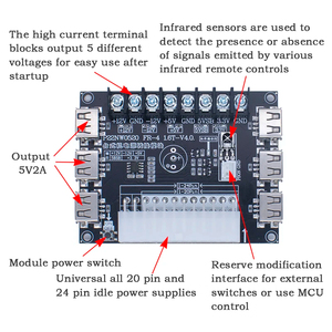 WGZX WAVGAT USB Charging PC Desktop <strong>Computer</strong> Chassis Power Supply ATX Adapter Board Take-off Module with IR Infrared Function - Product Image 4