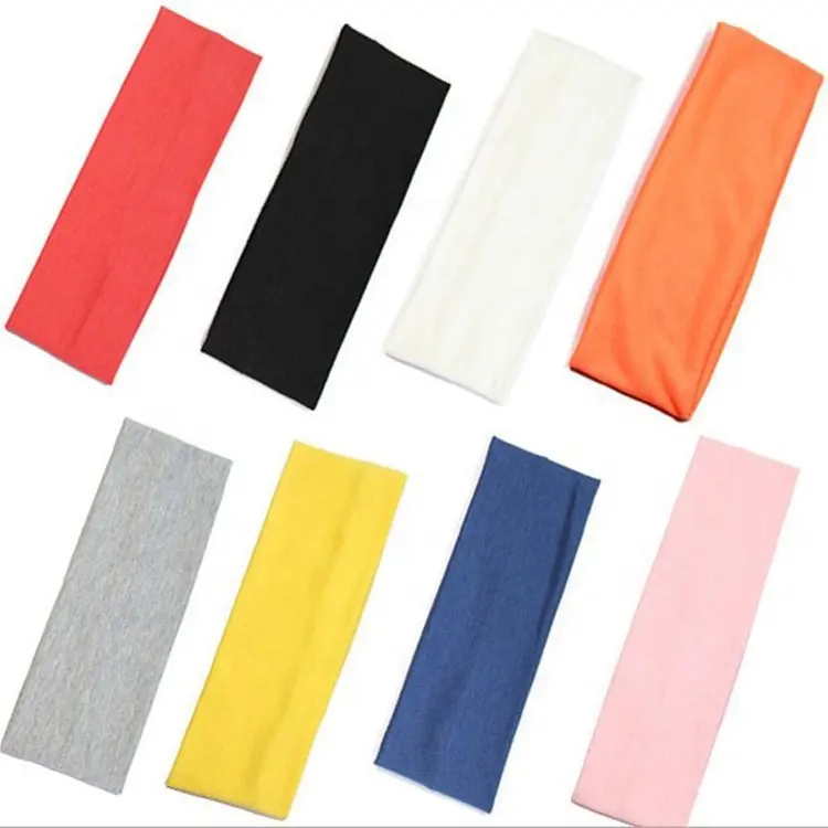 BSCI Auditoria de Fábrica de Yiwu Atacado Trecho Barato Personalizado Poliéster Liso Cabeça Atlético Esportes Yoga Headband Do Para As Mulheres 20x5 cm