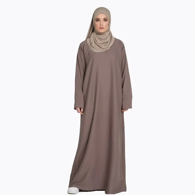 Dubai Nieuwste Abaya Ontwerp Crew Neck Abito Da Donna Musulmana Etnische Islamitische Kleding Abaya Pour Femmes Turkse Jurk Moslim