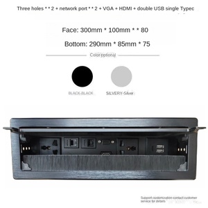 多機能亜鉛合金フリップ埋め込みデスクトップソケット290*85穴USBソケット家具テーブル挿入用 - Product Image 2