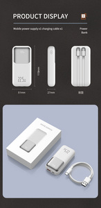 Portable Mini <strong>Power</strong> <strong>Bank</strong> 10000mah <strong>QC3.0</strong> PD 22.5W Fast Charging LED Digital Display Built in Cable <strong>Power</strong> <strong>Banks</strong> for iPhone 15 - Product Image 3
