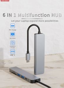 Multiple Ports Extender USB3.0 TF SD Card Reader 85W DC Charger <strong>Adapter</strong> for Mobile Phone Laptop <strong>Notebook</strong> 6 in 1 Type C HUB - Product Image 5