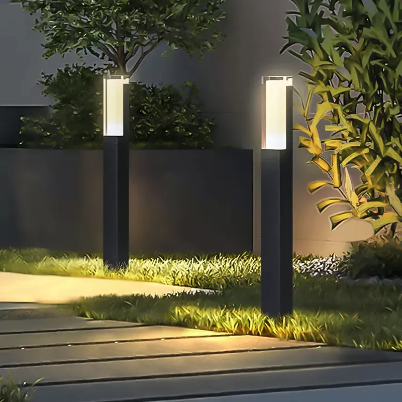 Lampes de jardin Lampe de pelouse IP65 Extérieur Aluminium Acrylique Paysage 30CM 40CM 60CM 80CM Chemin de jardin Bollard Led Outdoor Lawn Lights