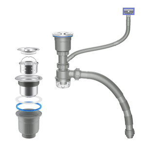Filtro per paranco trasparente di scarico di grandi dimensioni con tubo di troppopieno scarico per lavello singolo - Product Image 1