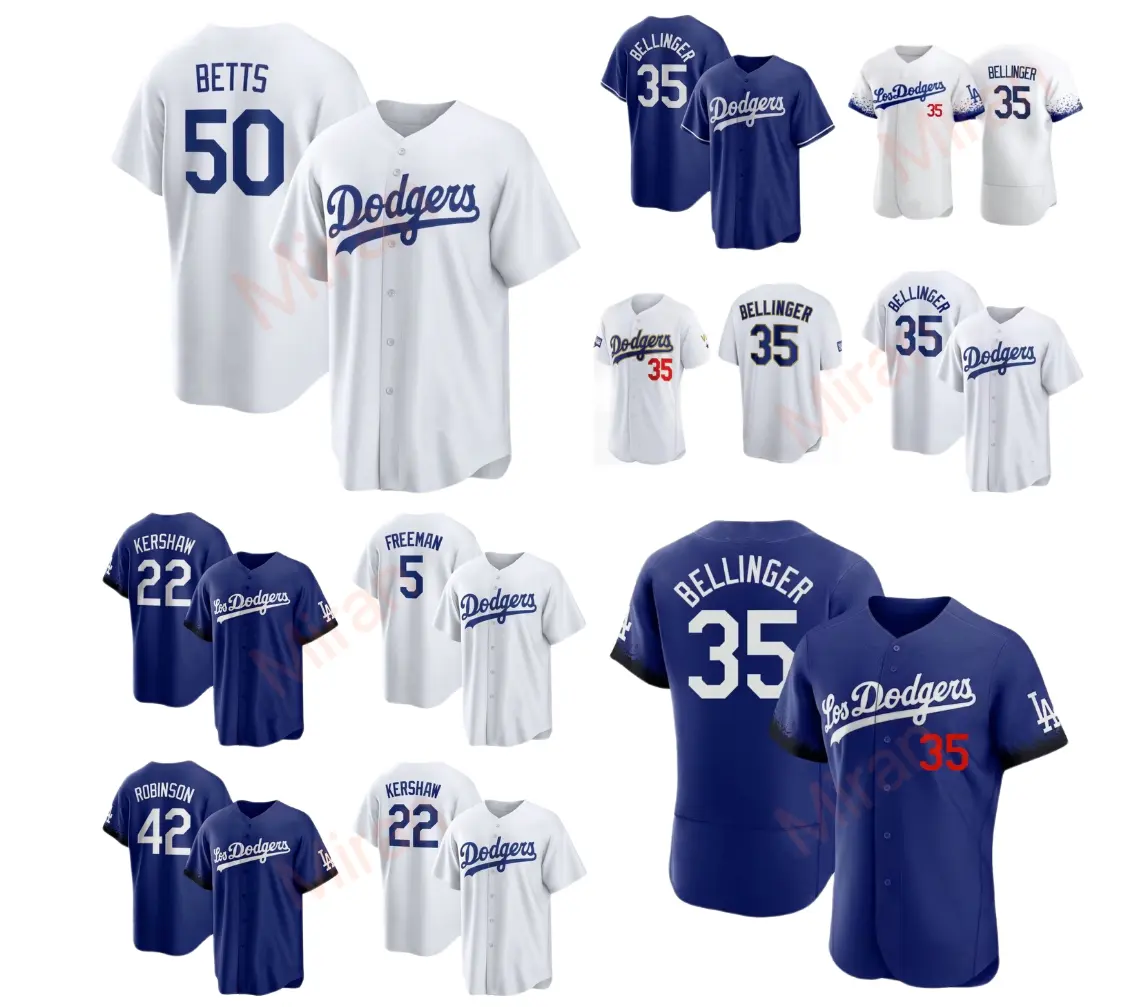 Camisa de beisebol costurada de Los Angeles de alta qualidade para Dodger #17Ohtani, novo estilo, 50 apostas, 35 camisas Bellinger, novidade de 2024