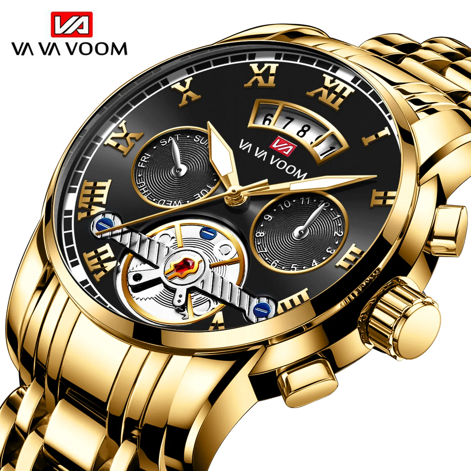 VAVA VOOM 2453 Relogio Masculino Top Brand Mens Luxury Watch Clock Imitate Automatic Multifunctional Waterproof Sports Watches