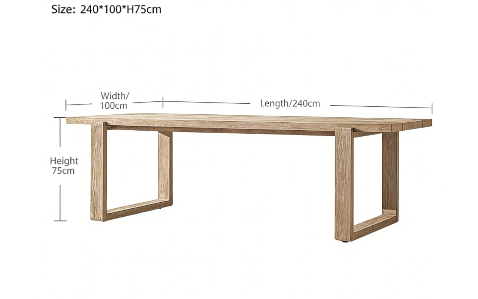 Table longue en teck 240*100*H75
