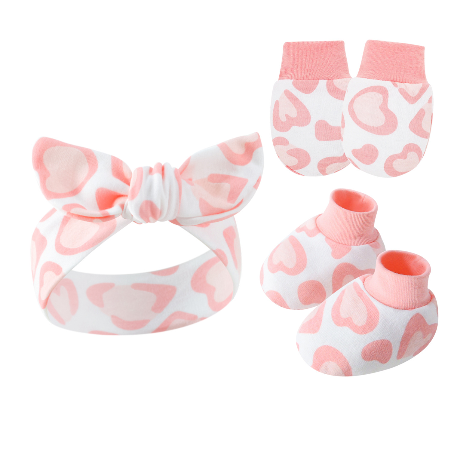 Pink heart (3-piece hairband set)