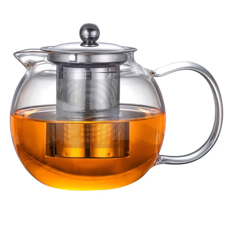 45 Unzen mikrowellen geeigneter und Herd sicherer großer Glas-Teekannen kessel mit abnehmbarem Teesieb