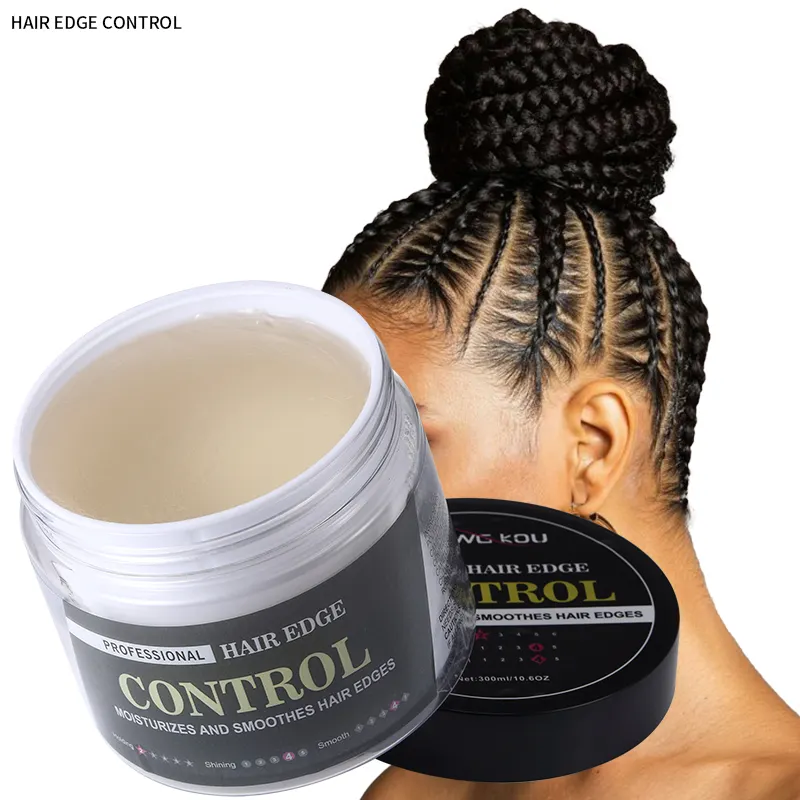 Extreme hold no flake hair wax gel fornitori extra hold con logo a marchio privato 4c controllo del bordo personalizzato per capelli 4c Black girl