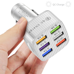 6 USB portu ile özel Mini araba şarjı süper hızlı QC3.0 Mini sigara adaptörü ile cep telefonu için elektrikli araç şarj cihazı araba şarjı - Product Image 1