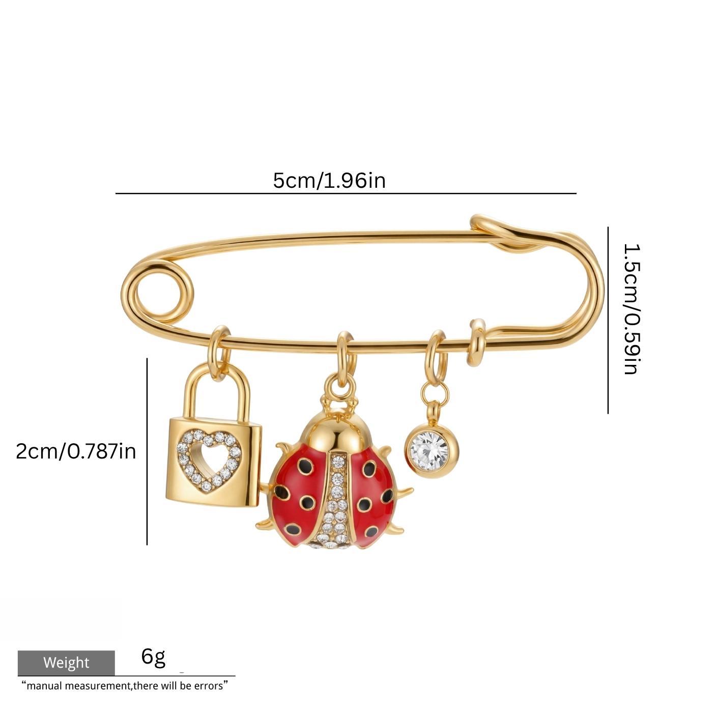 Gold Lock Ladybug Brooch GRJ4801BH