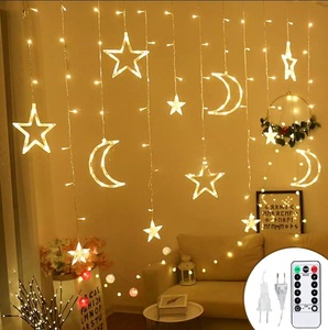 8モード138 Led防水スタームーンフェアリーストリングライトクリスマス8機能リモコン付きカーテンライト - Product Image 3