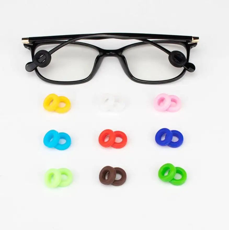 Ganchos redondos de silicona antideslizantes para gafas, ganchos para las orejas, soporte para patillas