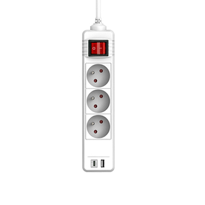 Tira de alimentación de uso doméstico de 3 enchufes con 2 salidas USB Enchufe de extensión de alimentación de USB para instalación multifunción - Product Image 1