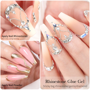 Doğan oldukça şeffaf renk süper güçlü yapıştırıcı Rhinestone tutkal jel OEM kaymaz takı süslemeleri tırnak tutkal - Product Image 5