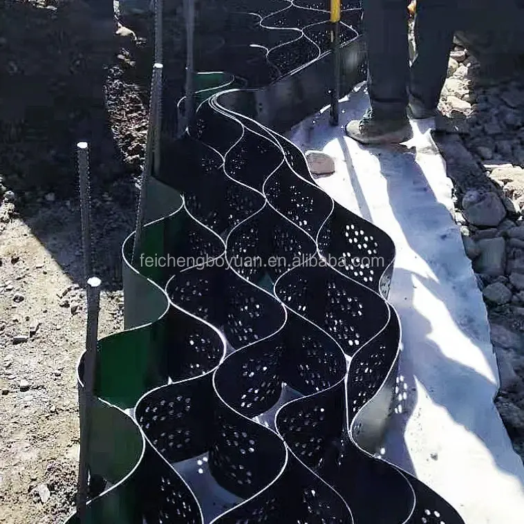Factory Wholesale HDPE 200mm low price geocell gravel grid for Retaining wall reinforcement