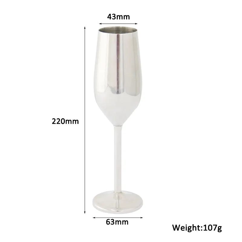 RTS fabbrica all'ingrosso regalo personalizzato in metallo calici Vintage Champagne senza stelo bicchiere di vino tazza di vino classico in acciaio inossidabile