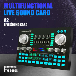 Tarjeta de sonido de interfaz de audio profesional A2 de 12 horas con cambiador de voz USB de 48V y 3,5mm para transmisión en vivo y grabación de Youtube - Product Image 5