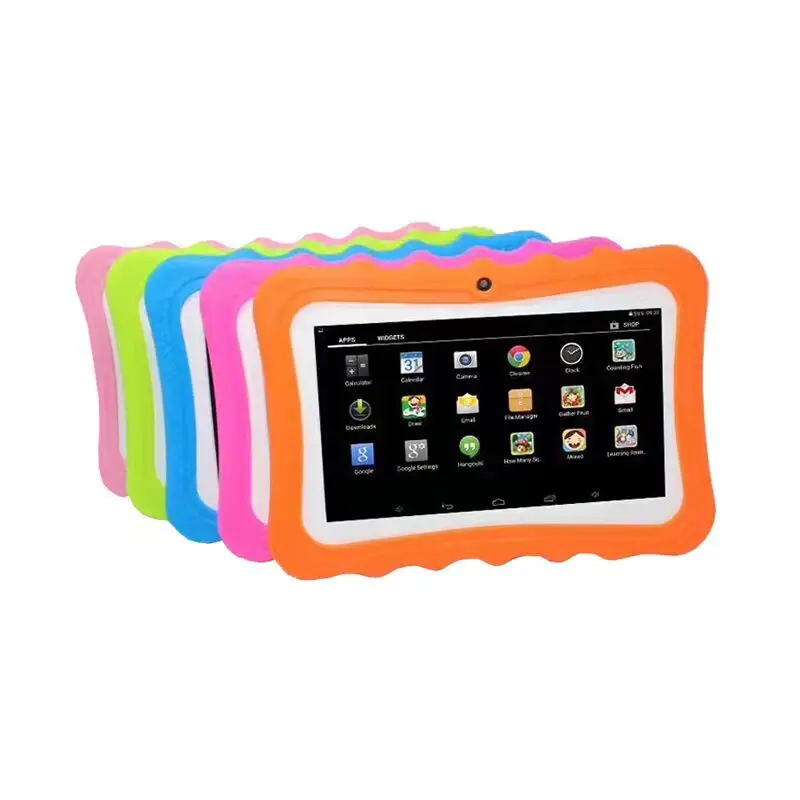 Tablet, tablet para crianças, pc, 7 polegadas, android 4.4, allwinner a33 com capa de silicone para crianças