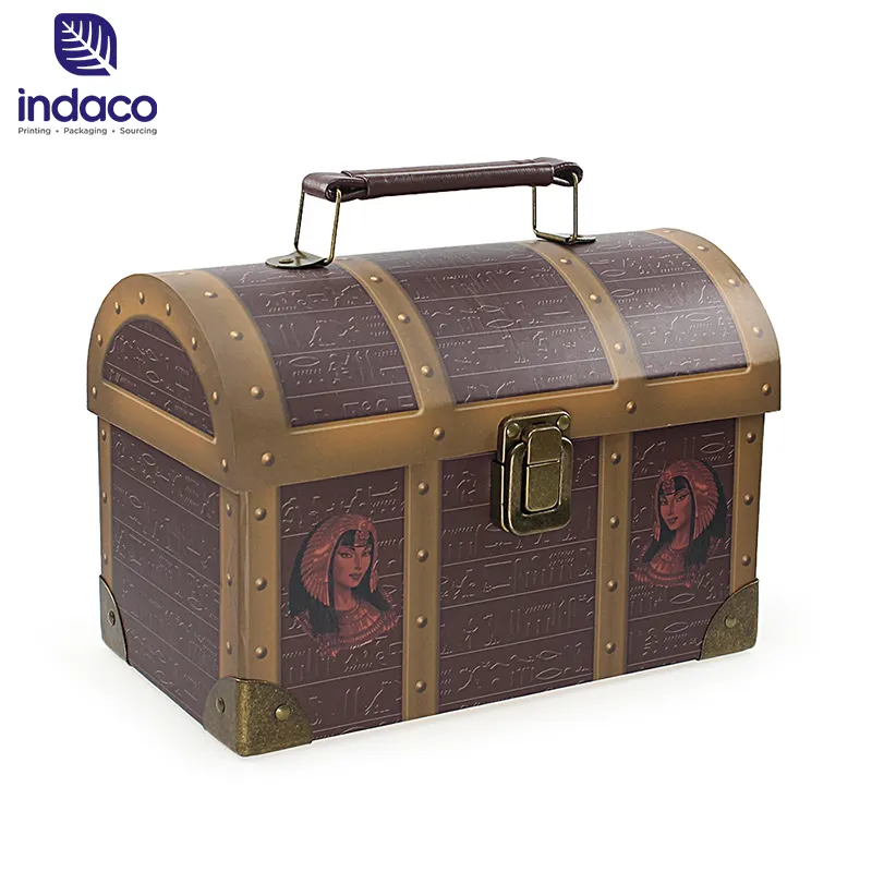 Boîte à trésor en papier vintage boîte de rangement en forme de valise cadeau personnalisée