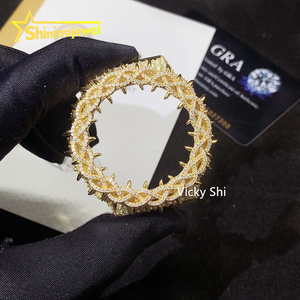 Hip hop spicky Thorn thiết kế ga2100 Buss xuống moissanite xem bezel tùy chỉnh Iced ra trường hợp đồng hồ cho nam giới - Product Image 3
