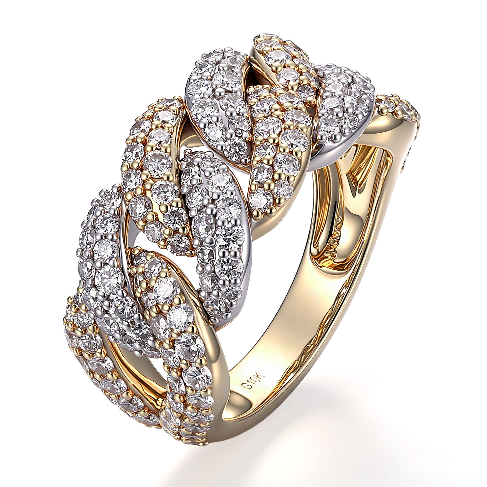 Bague en or massif 18 carats avec diamant de laboratoire