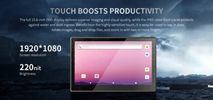 15.6インチ防水工業用タッチスクリーンパネルPCウィンドウ/Android/Linux容量式埋め込みタブレットコンピュータ - Product Image 2