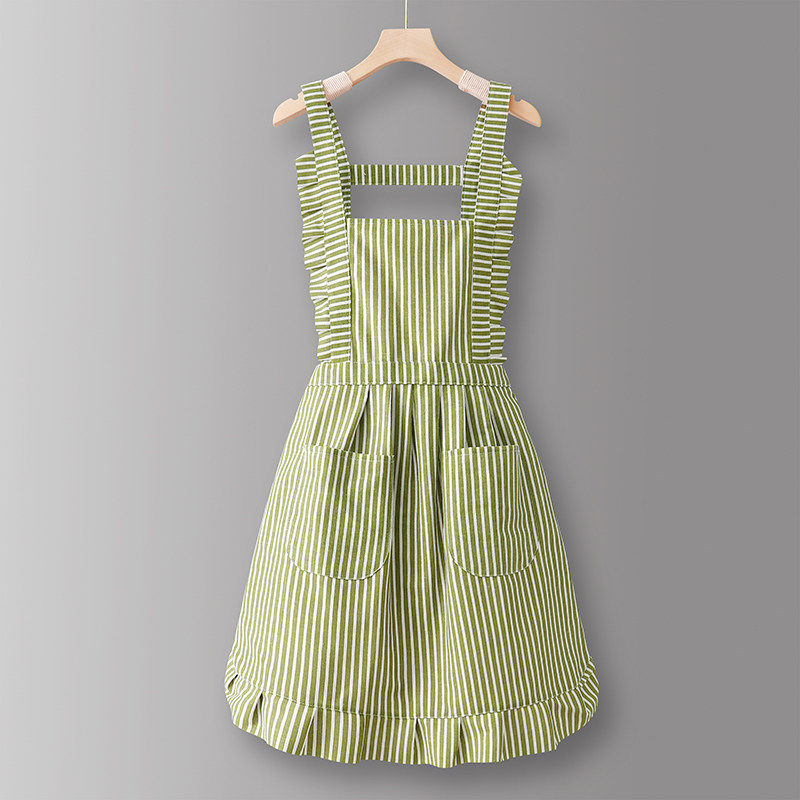 Motif vertical style princesse pur coton Green-Strap