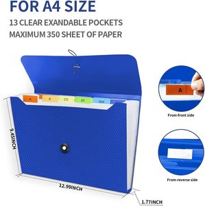 A4 accordion thư mục tập tin nhận tổ chức, di động mở rộng tập tin văn phòng, trường học, gia đình, du lịch sử dụng, biểu tượng tùy chỉnh. - Product Image 5