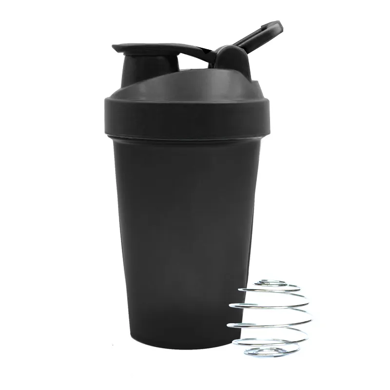 Bpa Gratis Plastic Waterfles 600Ml Sport Fitness Protein Shaker Met Handvat Metalen Mixer Bal