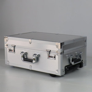 定制带轮子的小型铝制拉杆箱定制公文包和工具展示柜 - Product Image 6