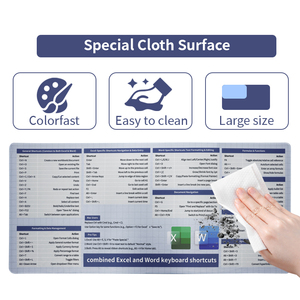 Alfombrilla de ratón grande para ordenador de oficina, alfombrilla de escritorio de acceso directo de Excel con idioma personalizado, alfombrilla de ratón para teclado, alfombrilla de ratón versión en inglés - Product Image 4
