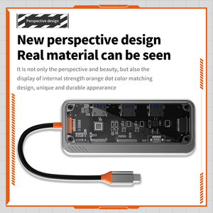 Nuovo hub usb c trasparente stile punk porta di rete Gigabit hub USB 3.0 hub 10 in 1 di tipo c - Product Image 2