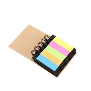 Fabricante papel Kraft cubierta dura Mini Notebook publicidad regalo logotipo personalizado espiral encuadernado Bloc de notas con surtido de notas adhesivas - Product Image 1
