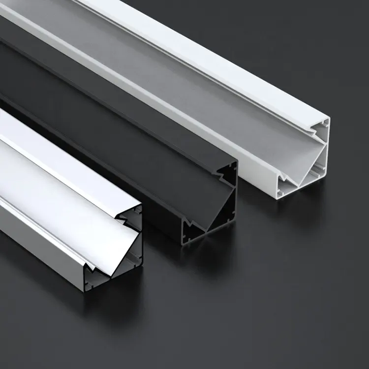 Kualitas Super Aluminium Ekstrusi Profil Sudut Tahan Air Saluran Led W18.5Mm H18.5Mm Pencahayaan Sudut