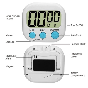 Allarme cronometro Timer conto alla rovescia da cucina digitale LCD magnetico con Timer da cucina con supporto - Product Image 3