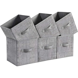 Màu Xám Lưu Trữ Cubes Có Thể Gập Lại <span class=keywords><strong>Cube</strong></span> Lưu Trữ Bin Quilt Dưới Hộp Lưu Trữ Với Đôi Xử Lý Tủ Quần Áo Tổ Chức Cho Kệ - Product Image 1