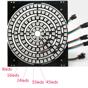 Lndividul AddressabIe WS2812B PixeI Ring 8/16/24/35/45Leds 5050 RGB <strong>Led</strong> Ring WS2812 IC BuiIt-in <strong>Led</strong> ModuIe PixeI Strip Lights - Product Image 2
