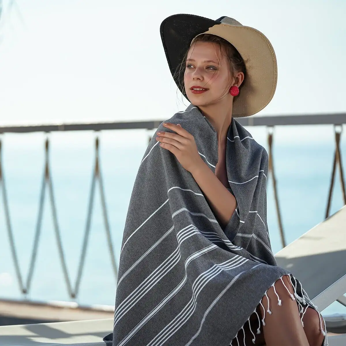 Toalhas de praia turcas luxuosas de verão, cobertores turcos de grandes dimensões com estampa bordada personalizada, novidade de 2024