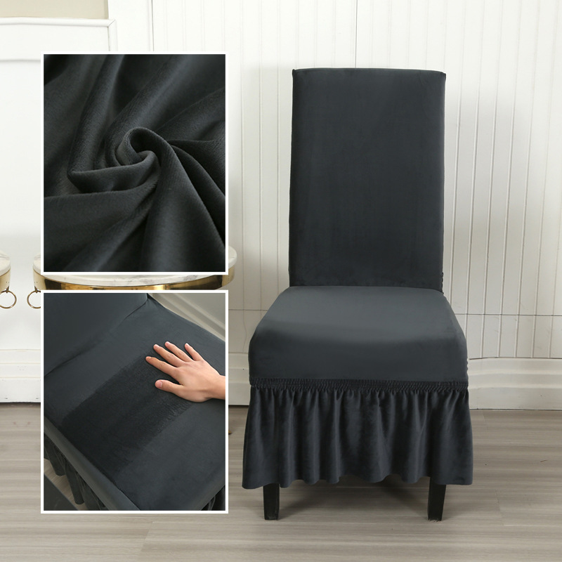 Suede-black-universal chair cover