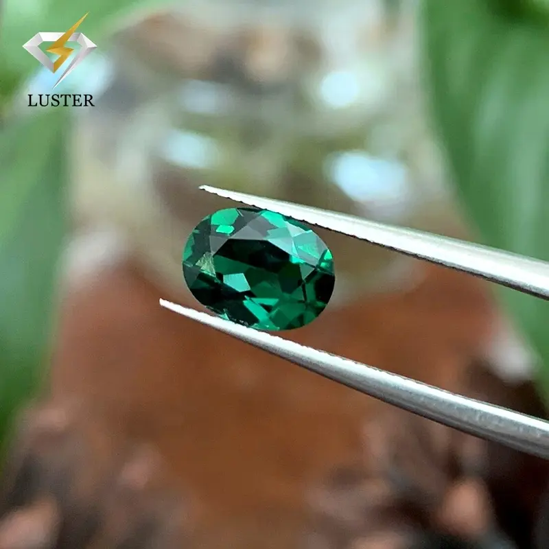Lustre-GEMA sintética de laboratorio, piedra de Esmeralda, natural, natural, Zambian, certificado, precio al por mayor