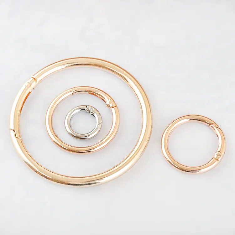 Hardware cerchio moschettone manico in metallo O anello gancio personalizzato senza soluzione di continuità Split O Ring fibbie 11 anelli a D in cartone ecologico Guangdong