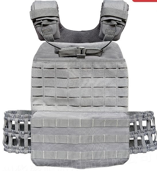 Gray adjustable weighted vest